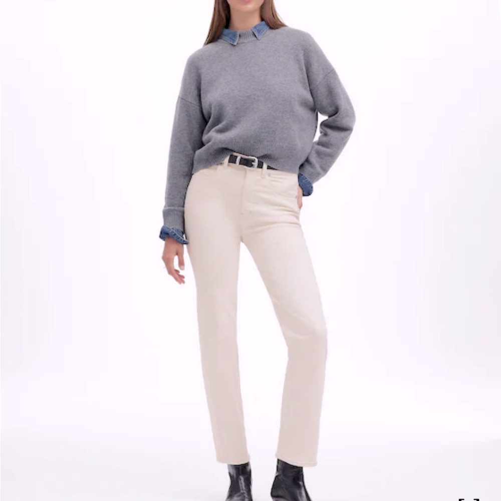 Madewell ‘90s Straight High Rise cream jeans